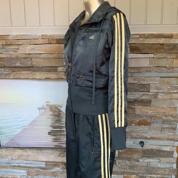 army green adidas tracksuit womens
